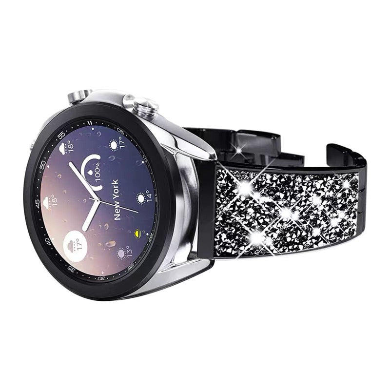 20mm Stainless Steel Metal Band Glitter Strap Wristband for Samsung Galaxy Watch 42mm 46mm / Galaxy Watch4 Classic 42mm 46mm / Garmin Venu / Suunto 3 Fitness