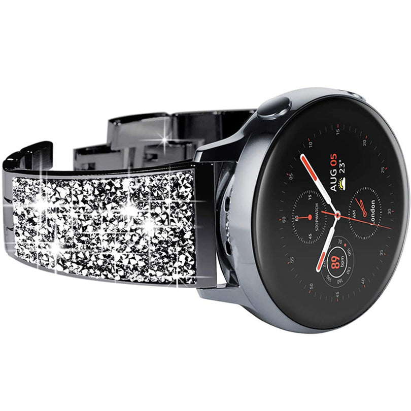 22mm Stainless Steel Strap Sparkle Bling Glitter Band for Samsung Galaxy Watch3 45mm / Gear S3 Frontier / Suunto 9 Peak