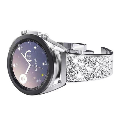 22mm Stainless Steel Strap Sparkle Bling Glitter Band for Samsung Galaxy Watch3 45mm / Gear S3 Frontier / Suunto 9 Peak