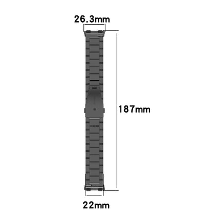 Three Beads Stainless Steel Watch Band Wrist Strap Replacement for Oppo Watch 2 46mm