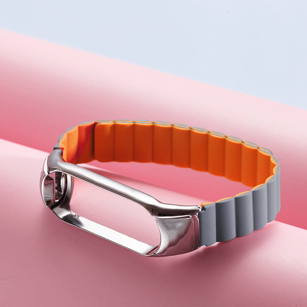 Adjustable Light Silicone Magnetic Suction Watch Strap Replacement Wristband for Xiaomi Mi Band 3/4