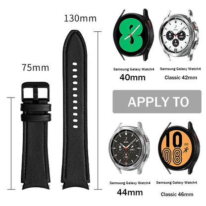 20mm Adjustable Leather Watch Band Strap for Samsung Galaxy Watch4 44mm 40mm / Galaxy Watch4 Classic 46mm 42mm