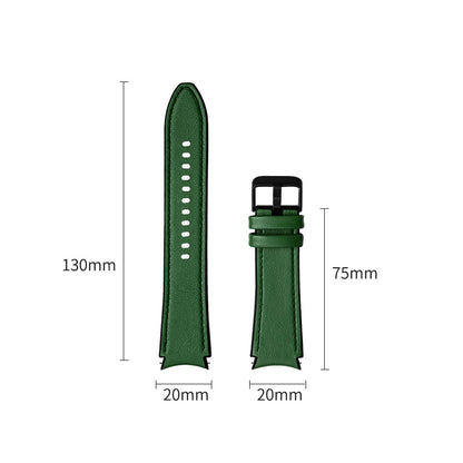 20mm Adjustable Leather Watch Band Strap for Samsung Galaxy Watch4 44mm 40mm / Galaxy Watch4 Classic 46mm 42mm