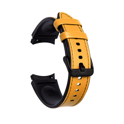 20mm Adjustable Leather Watch Band Strap for Samsung Galaxy Watch4 44mm 40mm / Galaxy Watch4 Classic 46mm 42mm