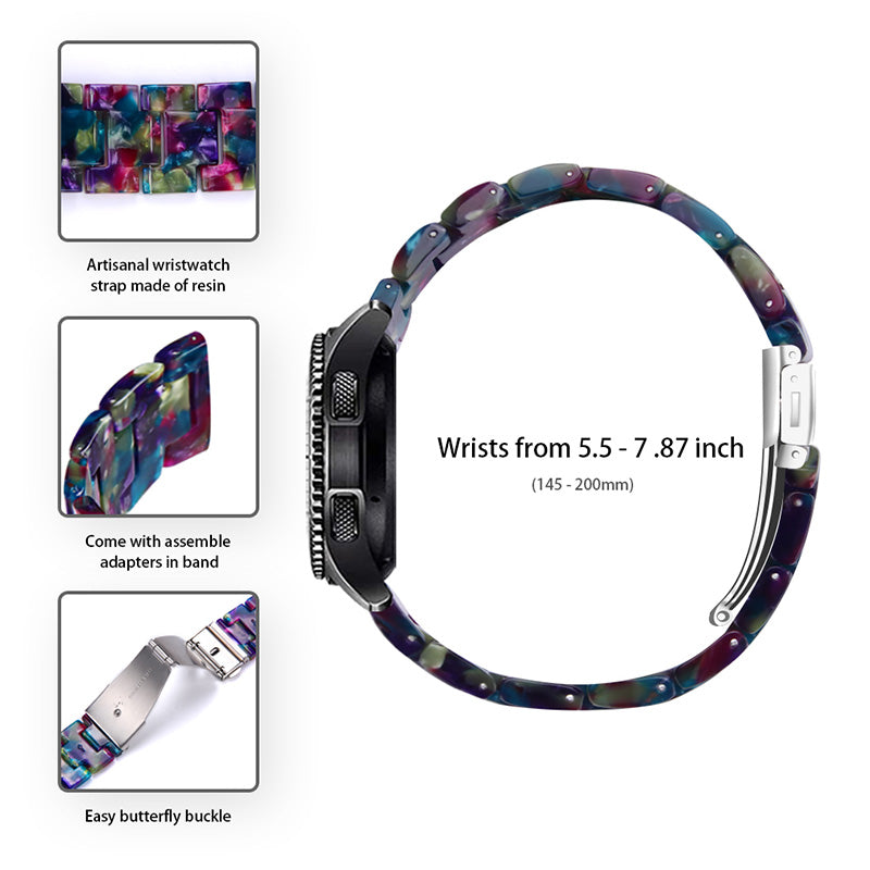 Resin Watch Band Stainless Steel Buckle Strap Bracelet for Samsung Galaxy Watch4 Classic 42mm / 46mm