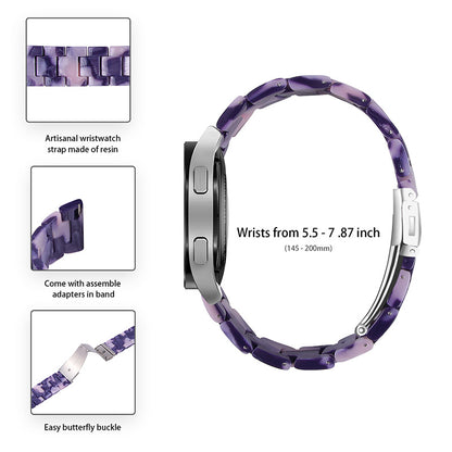 Resin Watch Band Stainless Steel Buckle Strap Bracelet for Samsung Galaxy Watch4 Classic 42mm / 46mm