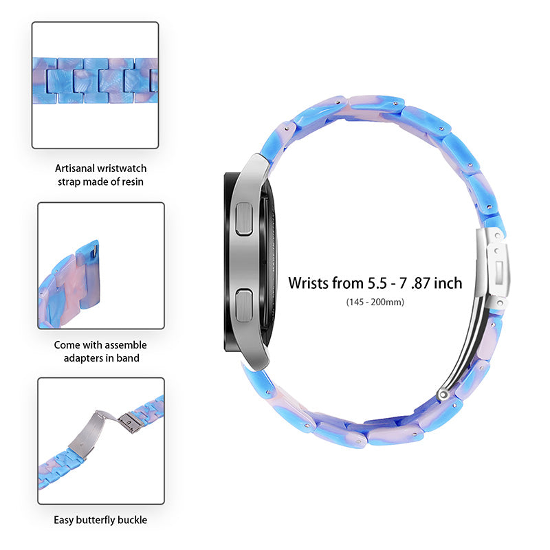 Resin Watch Band Stainless Steel Buckle Strap Bracelet for Samsung Galaxy Watch4 Classic 42mm / 46mm