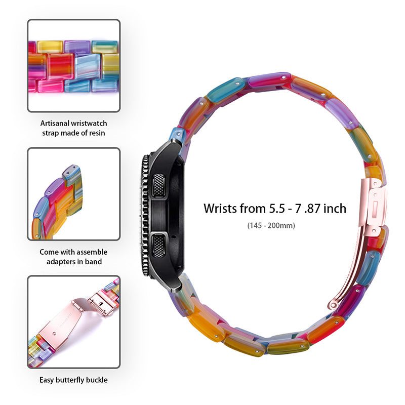 Resin Watch Band Stainless Steel Buckle Strap Bracelet for Samsung Galaxy Watch4 Classic 42mm / 46mm