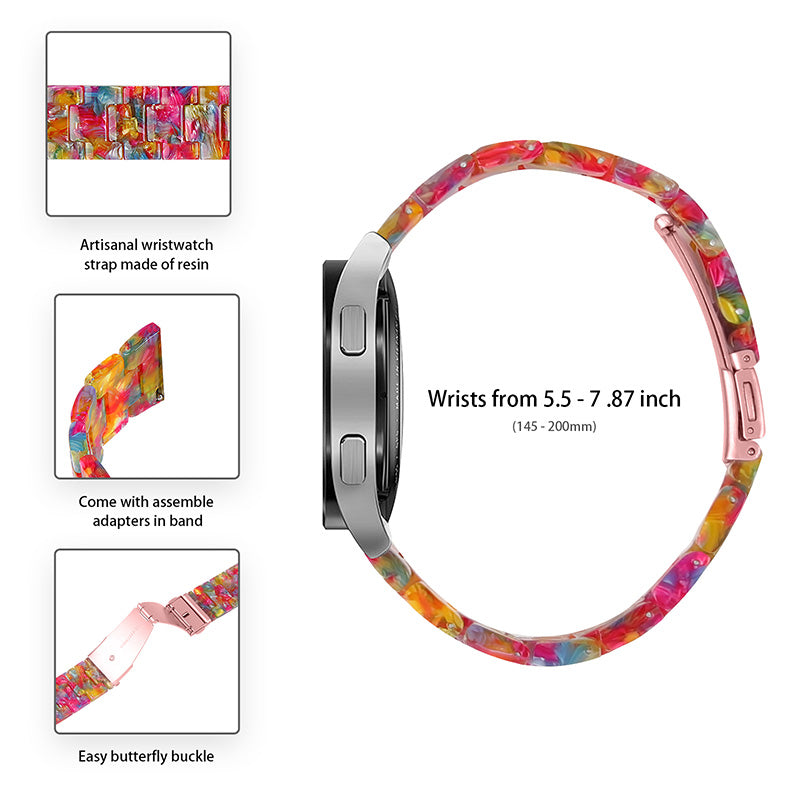 Resin Watch Band Stainless Steel Buckle Strap Bracelet for Samsung Galaxy Watch4 Classic 42mm / 46mm