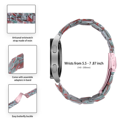 Resin Watch Band Stainless Steel Buckle Strap Bracelet for Samsung Galaxy Watch4 Classic 42mm / 46mm