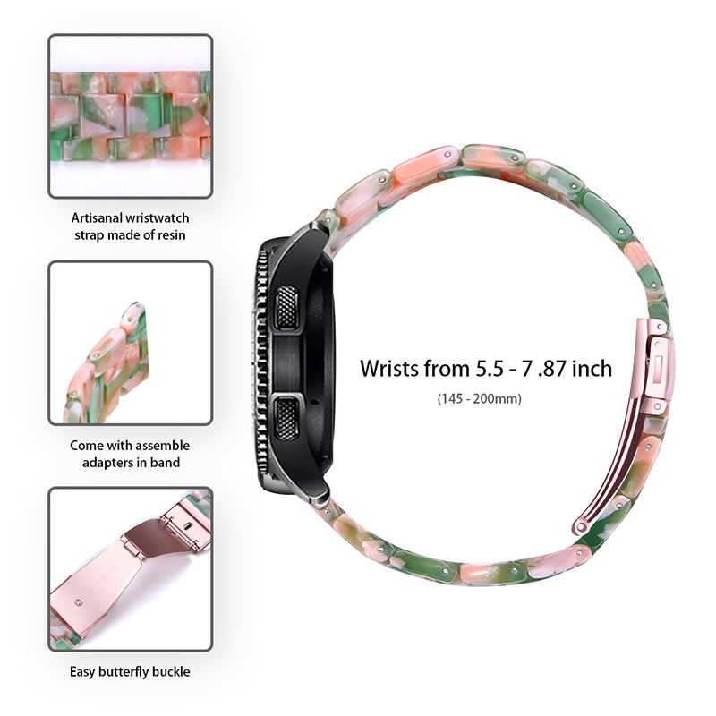 Resin Watch Band Stainless Steel Buckle Strap Bracelet for Samsung Galaxy Watch4 Classic 42mm / 46mm