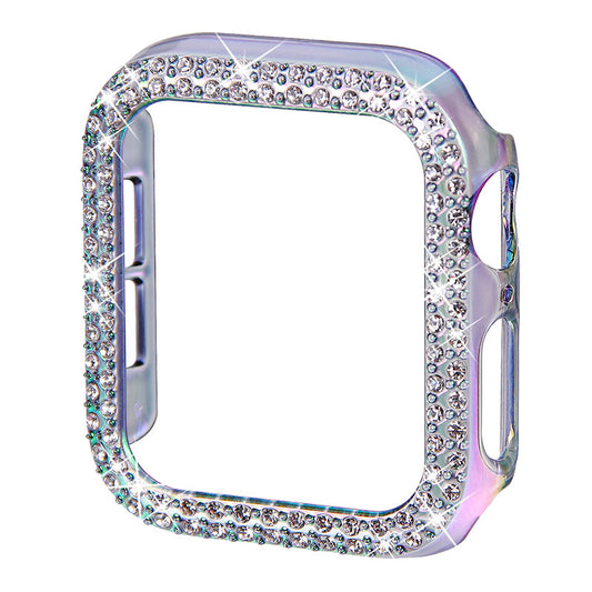 Rhinestone Decor Hard PC Anti-fall Watch Protective Cover Case for Apple Watch Series 7 45mm / Series 8 45mm