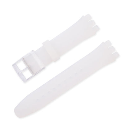 19mm Waterproof Solid Color Watch Strap Silicone Watchband with Pin Buckle for Swatch