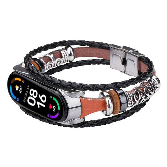 Retro Ethnic Style Smart Watch Wrist Band Strap Beaded Bracelet for Xiaomi Mi Band 5/6