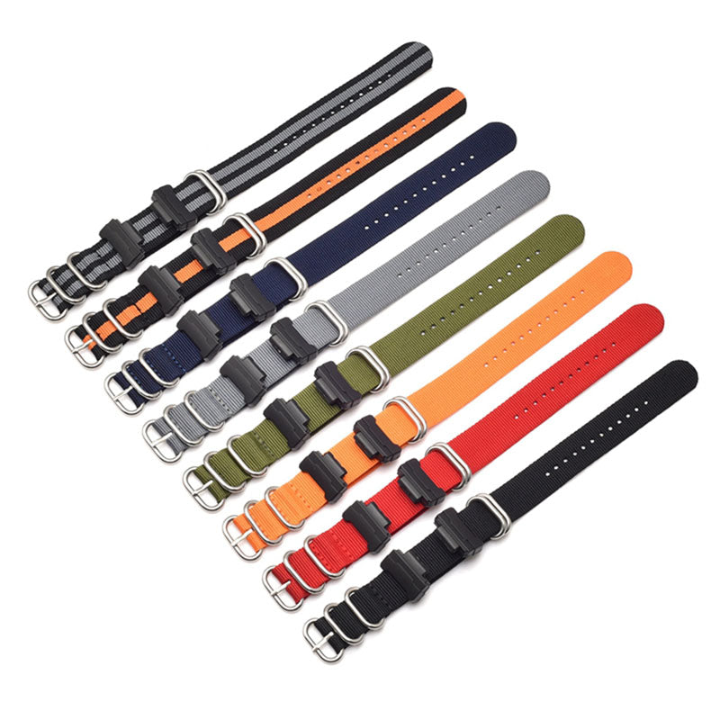 Nylon Canvas Watch Strap Replacement Watch Band with 5 Thicken Watch Band Loop for Casio GA-110/G-8900/DW-5600