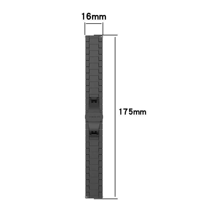 1-Bead Metal Watch Strap Replacement 16mm Wrist Strap Watch Band for Huawei Watch Fit Mini