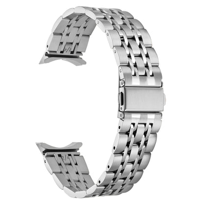 For Samsung Galaxy Watch4 40mm/44mm/Watch4 Classic 42mm/46mm 7-Beads Stylish Stainless Steel Watch Band Replacement Strap