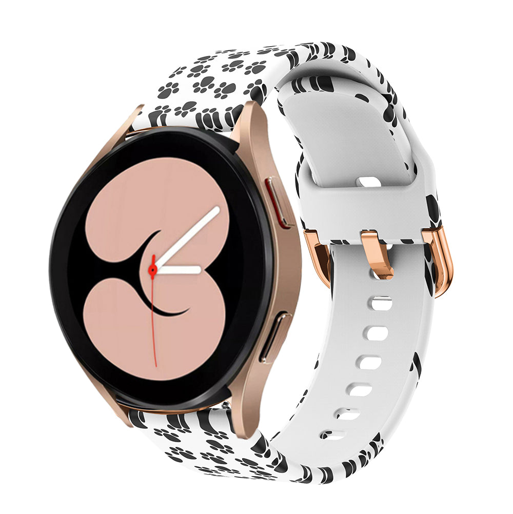 For Samsung Galaxy Watch4 40mm/44mm Fashion Printed Adjustable Silicone Smart Watch Strap Replacement Wrist Band