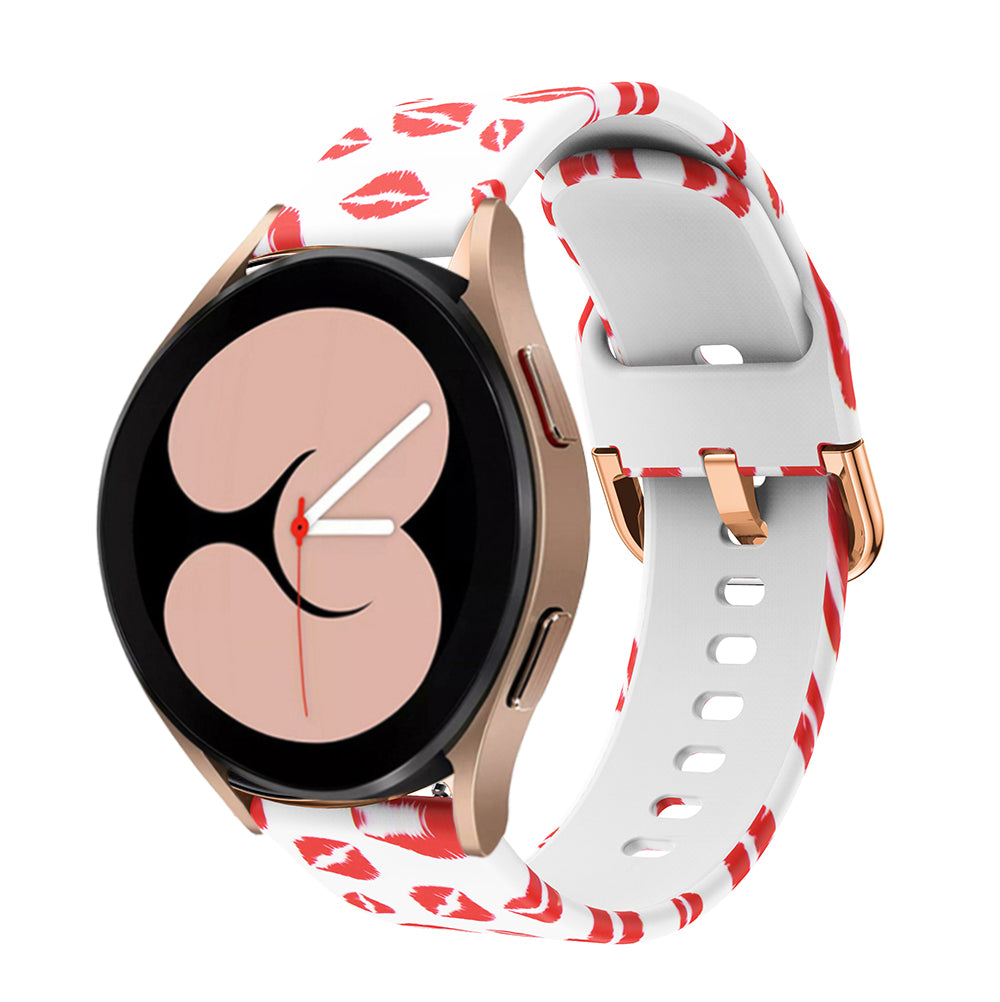 For Samsung Galaxy Watch4 40mm/44mm Fashion Printed Adjustable Silicone Smart Watch Strap Replacement Wrist Band