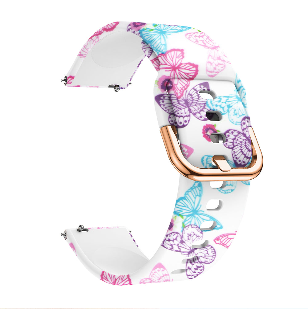 For Samsung Galaxy Watch4 40mm/44mm Fashion Printed Adjustable Silicone Smart Watch Strap Replacement Wrist Band