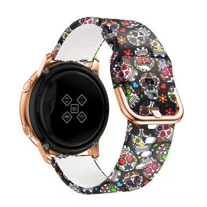 For Samsung Galaxy Watch4 40mm/44mm Fashion Printed Adjustable Silicone Smart Watch Strap Replacement Wrist Band