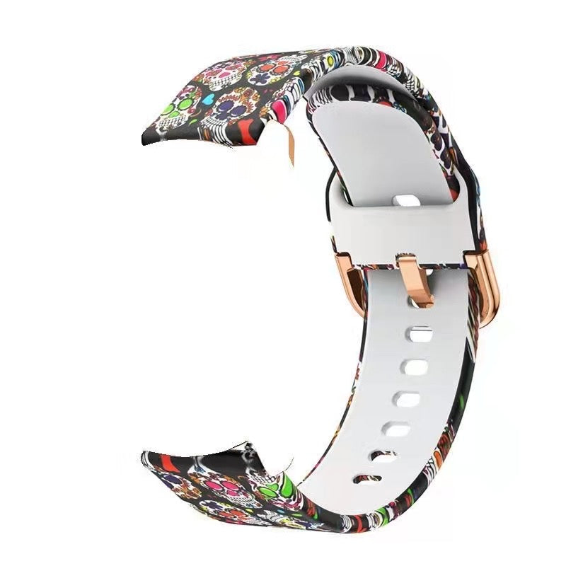 For Samsung Galaxy Watch4 40mm/44mm Fashion Printed Adjustable Silicone Smart Watch Strap Replacement Wrist Band