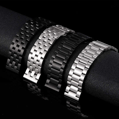 For Fossil Gen 5E 42mm/Gen 6 42mm/Q Venture Gen 4 HR Stainless Steel 18mm Replacement Strap 5 Beads Design Smartwatch Band