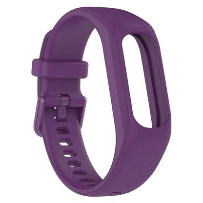 For Garmin Vivosmart 5 Anti-scratch Silicone Watch Band with Case Protector Wrist Strap