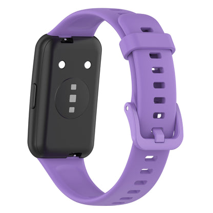 Silicone Smart Watch Band for Huawei Band 7, Solid Color Adjustable Wrist Strap Replacement