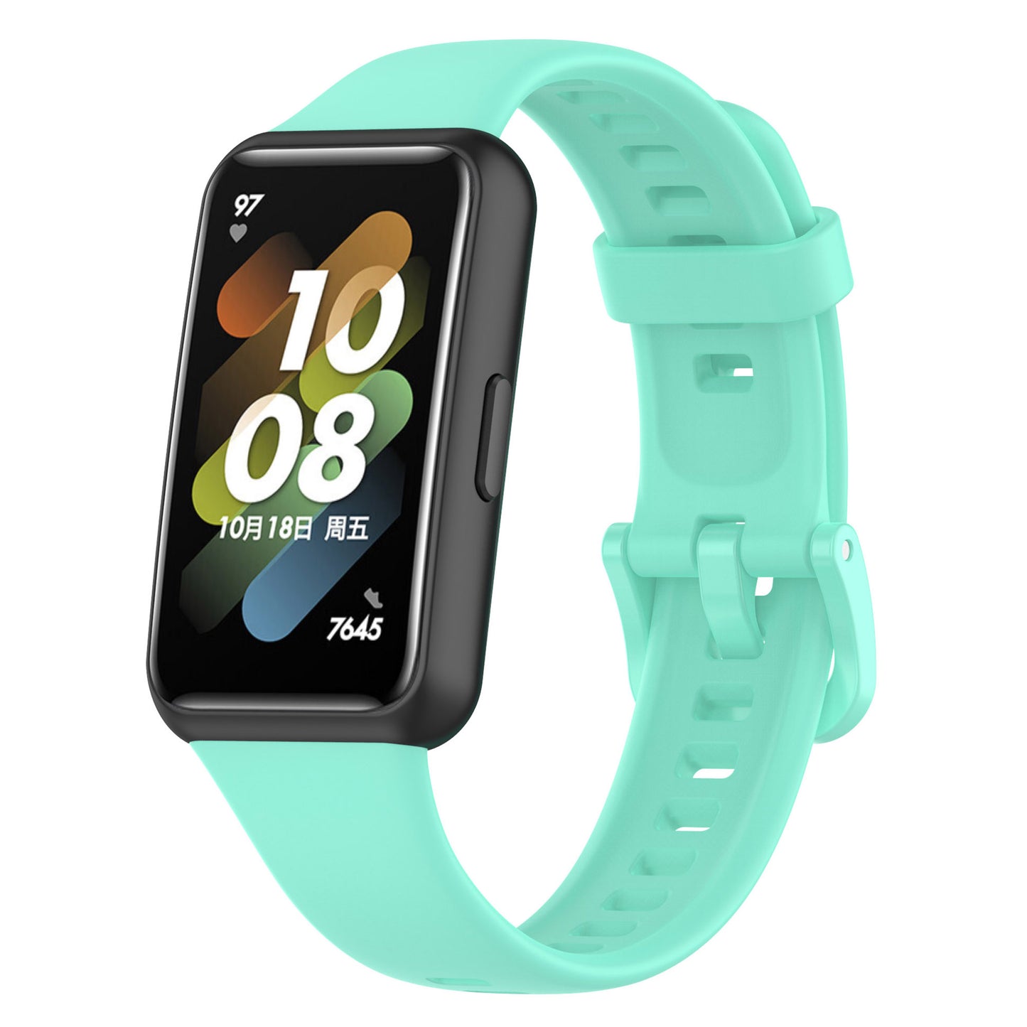 Silicone Smart Watch Band for Huawei Band 7, Solid Color Adjustable Wrist Strap Replacement