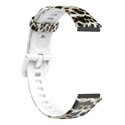 Pattern Printing Watch Strap for Huawei Band 7, Adjustable TPU Wrist Band Replacement Bracelet