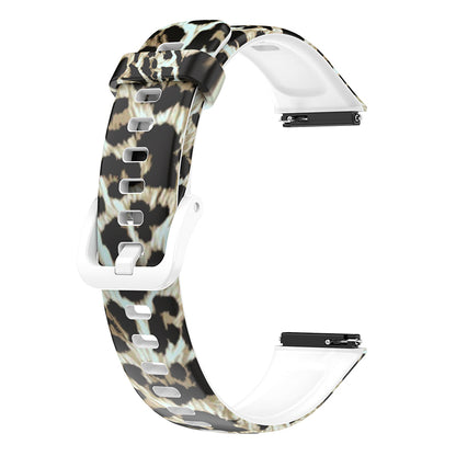 Pattern Printing Watch Strap for Huawei Band 7, Adjustable TPU Wrist Band Replacement Bracelet