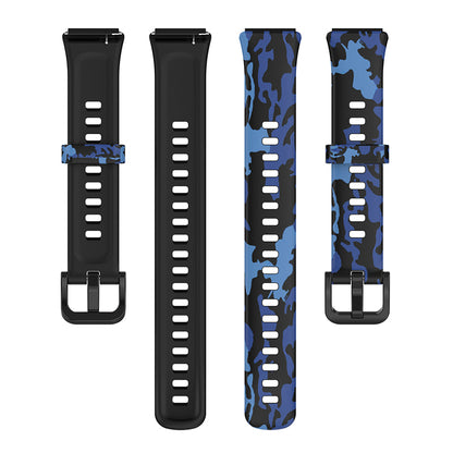 Pattern Printing Watch Strap for Huawei Band 7, Adjustable TPU Wrist Band Replacement Bracelet