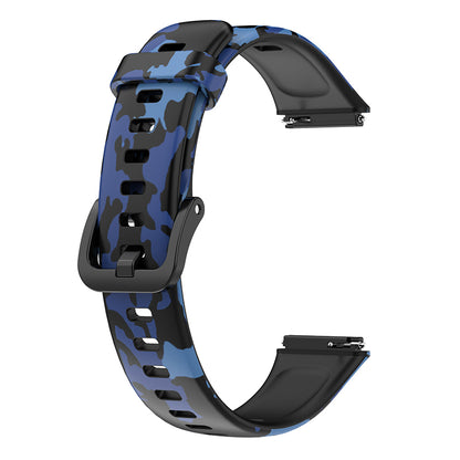 Pattern Printing Watch Strap for Huawei Band 7, Adjustable TPU Wrist Band Replacement Bracelet