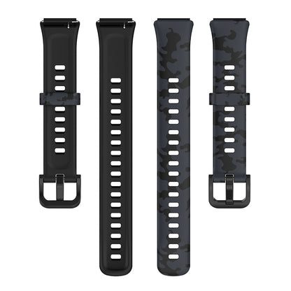 Pattern Printing Watch Strap for Huawei Band 7, Adjustable TPU Wrist Band Replacement Bracelet