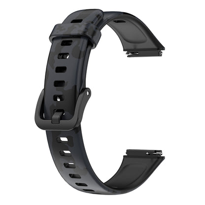 Pattern Printing Watch Strap for Huawei Band 7, Adjustable TPU Wrist Band Replacement Bracelet