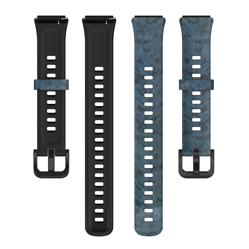 Pattern Printing Watch Strap for Huawei Band 7, Adjustable TPU Wrist Band Replacement Bracelet