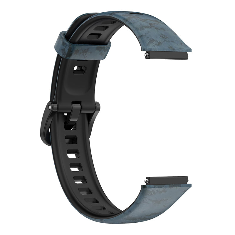 Pattern Printing Watch Strap for Huawei Band 7, Adjustable TPU Wrist Band Replacement Bracelet