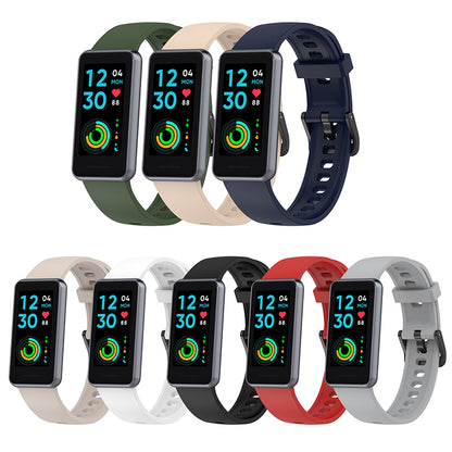 Soft Silicone Smart Watch Band for Realme Band 2, Adjustable Pin Buckle Wrist Strap Replacement