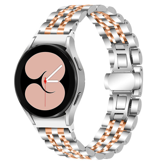 For Samsung Galaxy Watch4 Active 40mm / 44mm  /  Watch4 Classic 42mm / 46mm Stainless Steel Replacement Band 7 Beads Watch Bracelet Strap