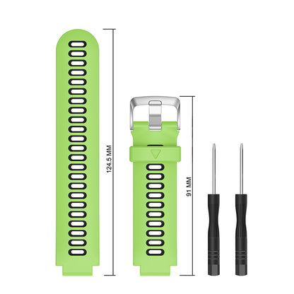 For Garmin Forerunner 235 / 230 / 620 / 630 / 220 / 735 / 735XT Silicone Watch Band Quick Release Watch Strap Replacement Part Universal 22mm Watchband with Silver Buckle