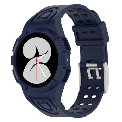 For Samsung Galaxy Watch4 44mm Smart Watch Soft TPU Replacement Strap Integrated with Watch Case