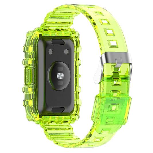 For Xiaomi Mi Band 7 Pro Solid Color Silicone Smart Watch Band with Integrated Watch Case Clear Replacement Wrist Strap