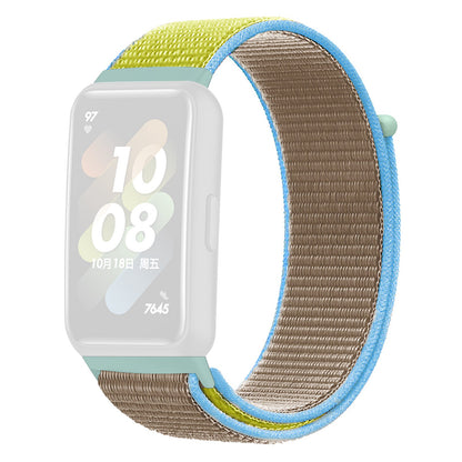 For Huawei Band 7 Nylon Watch Strap Adjustable Loop Fastener Replacement Sport Wrist Band