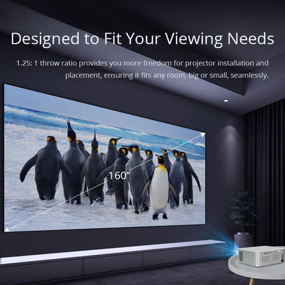 L003 Bluetooth 2000:1 1080P Projector Amazon Certified Netflix-Licensed Android TV 10.0 2.4G / 5G Dual-band Design Home Theater Projector