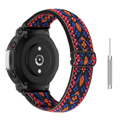 For Huami Amazfit T-Rex 2 Men Breathable Watch Strap Ethnic Style Adjustable Braided Nylon Wrist Band