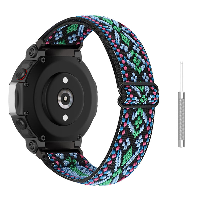 For Huami Amazfit T-Rex 2 Men Breathable Watch Strap Ethnic Style Adjustable Braided Nylon Wrist Band