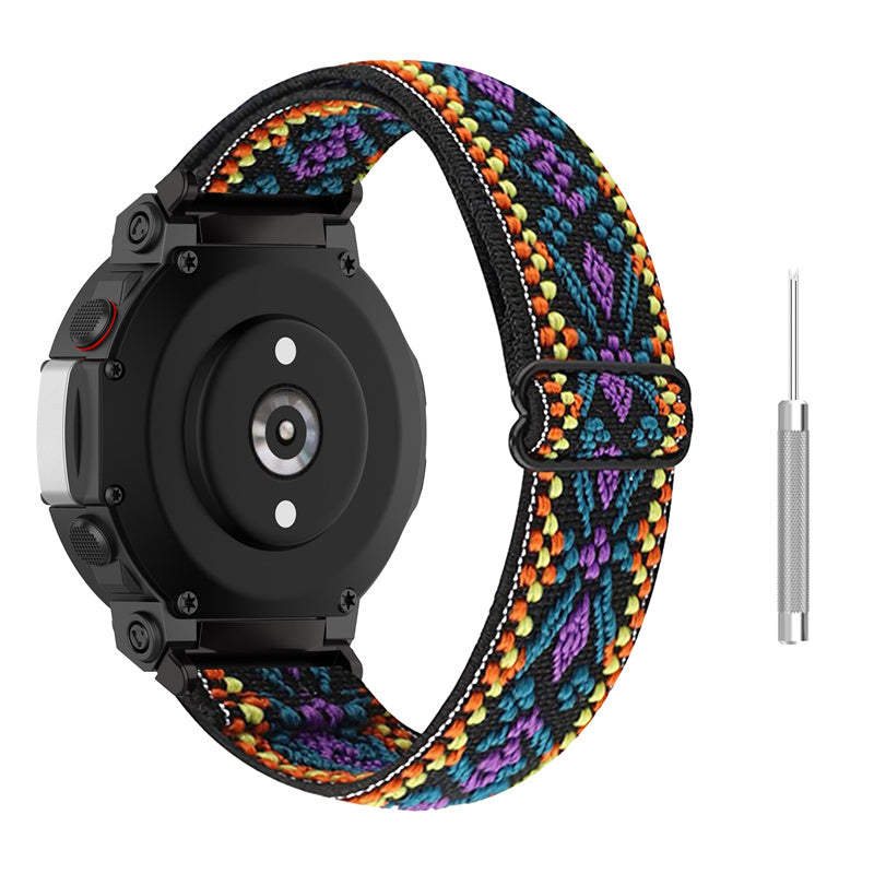 For Huami Amazfit T-Rex 2 Men Breathable Watch Strap Ethnic Style Adjustable Braided Nylon Wrist Band