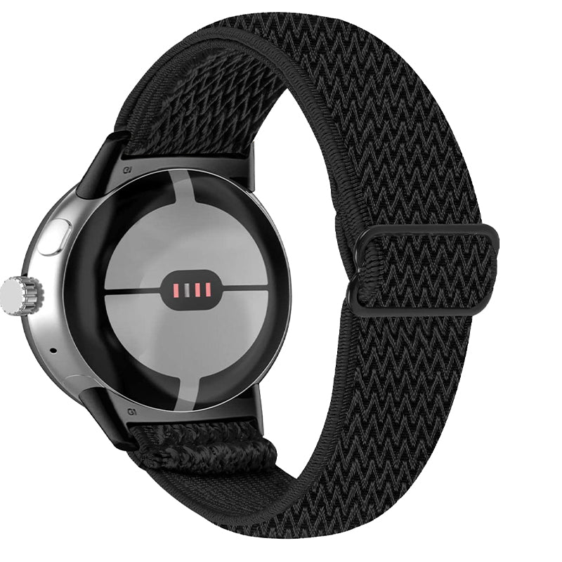 For Google Pixel Watch Elastic Watch Strap Replacement Watch Band with Black Connector