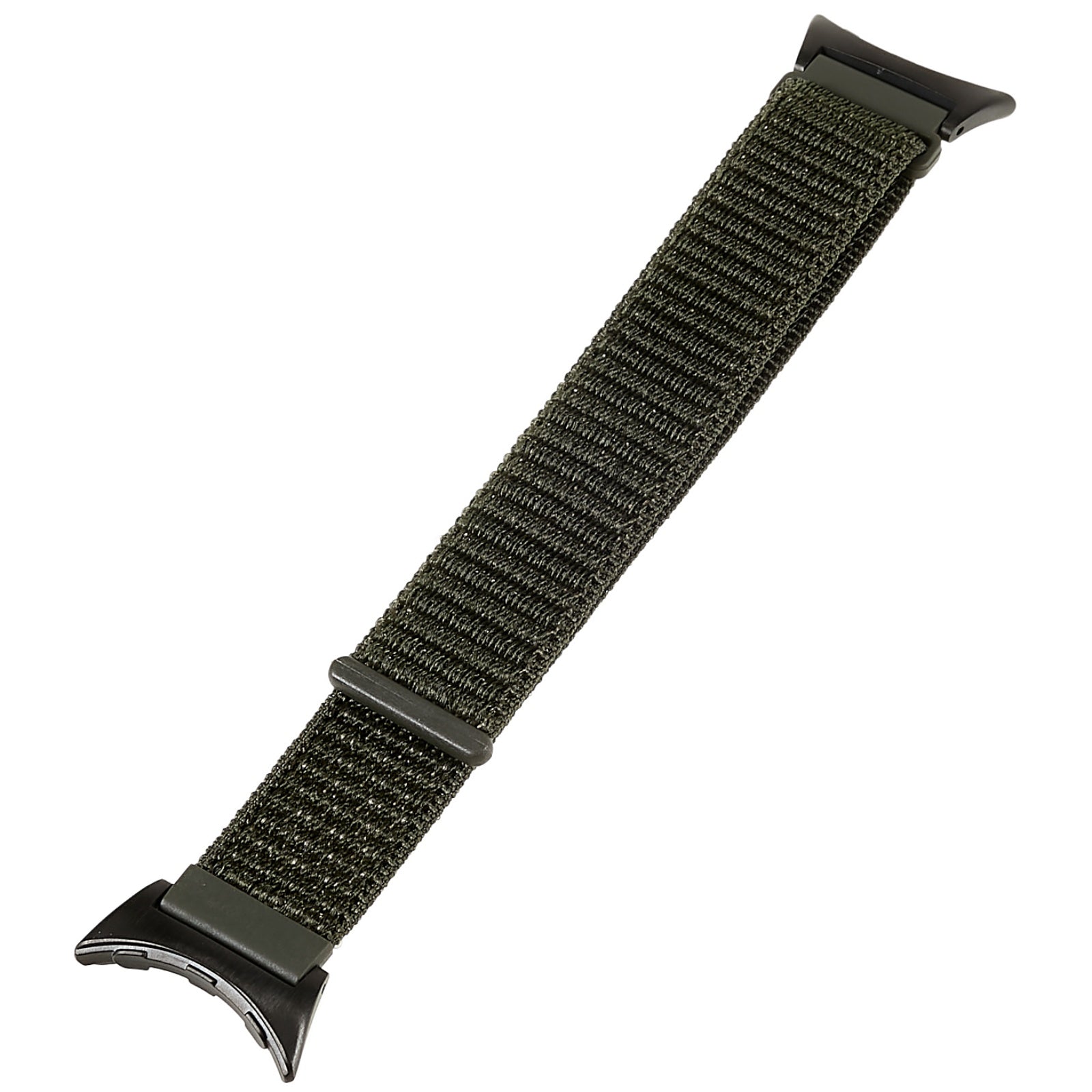 For Google Pixel Watch Breathable Nylon Weave Strap Sport Loop Replacement Watch Band with Black Metal Connector